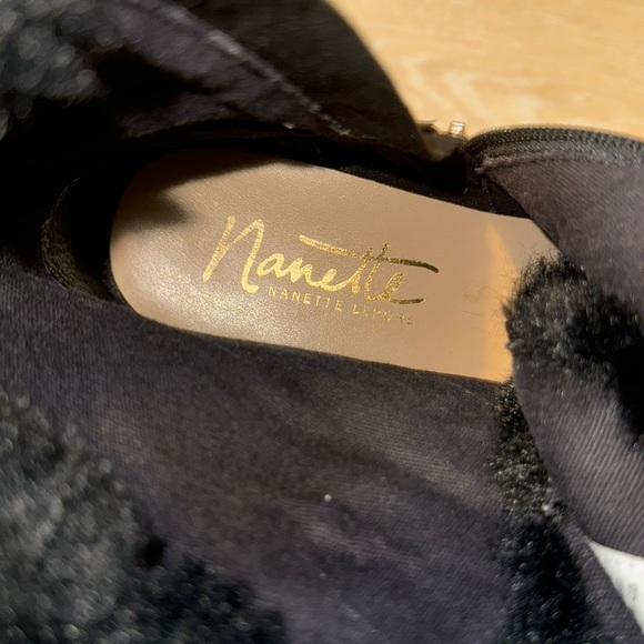 Nanette Lepore fur lined black boots with bejeweled detailing - Picture 5 of 5